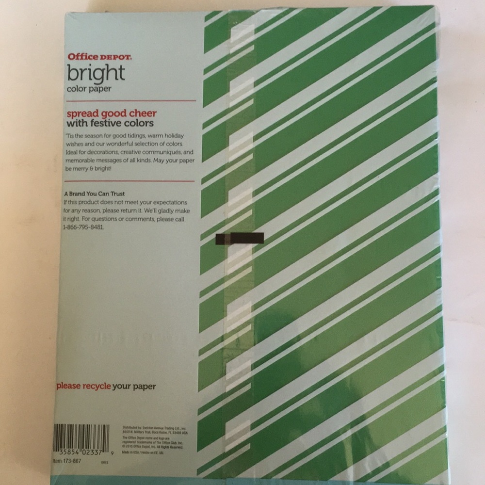 Office Depot bright color paper, 250 sheets, 24lbs - Picture 3 of 3